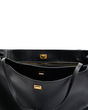 Chantal Large Leather Tote Bag - Black