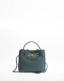 Étoile Woven Leather Mini Bag - Blue powder