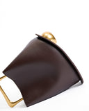 Harper Leather Handbag with Gold Handle