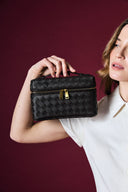 Lady Brown Weave Vanity Bag